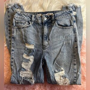 Tinseltown Women's Ripped Light Blue Skinny Jeans